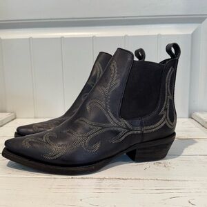 Free People Wayward Western Black Ankle Boots